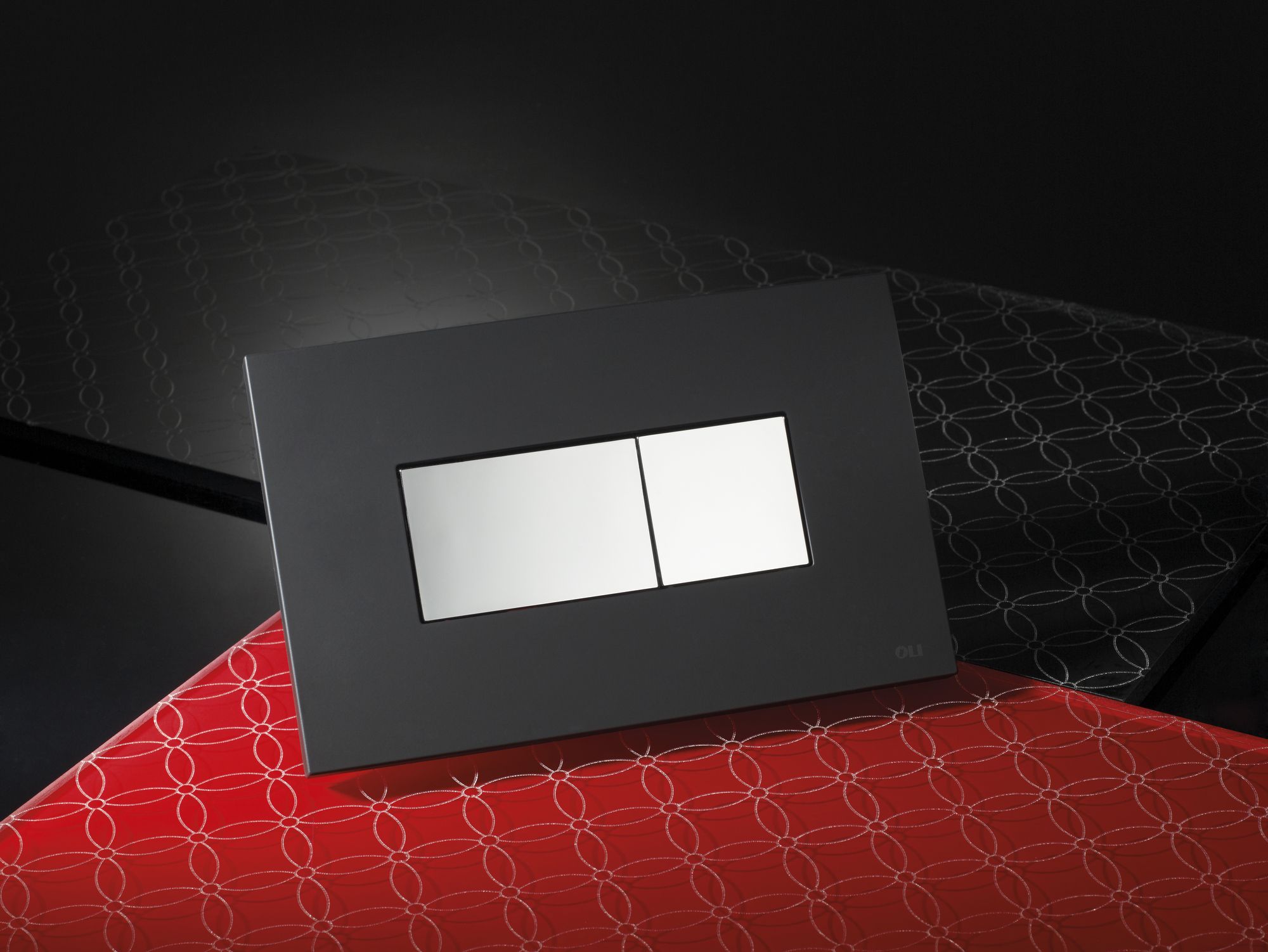 KARISMA NERO SOFT TOUCH by OLI - Placca di comando per wc in ABS con finiture Cromo Lucido - 3