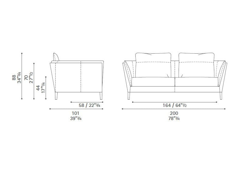 BRETAGNE 2 seater sofa 2 seater leather sofa By Poltrona Frau
