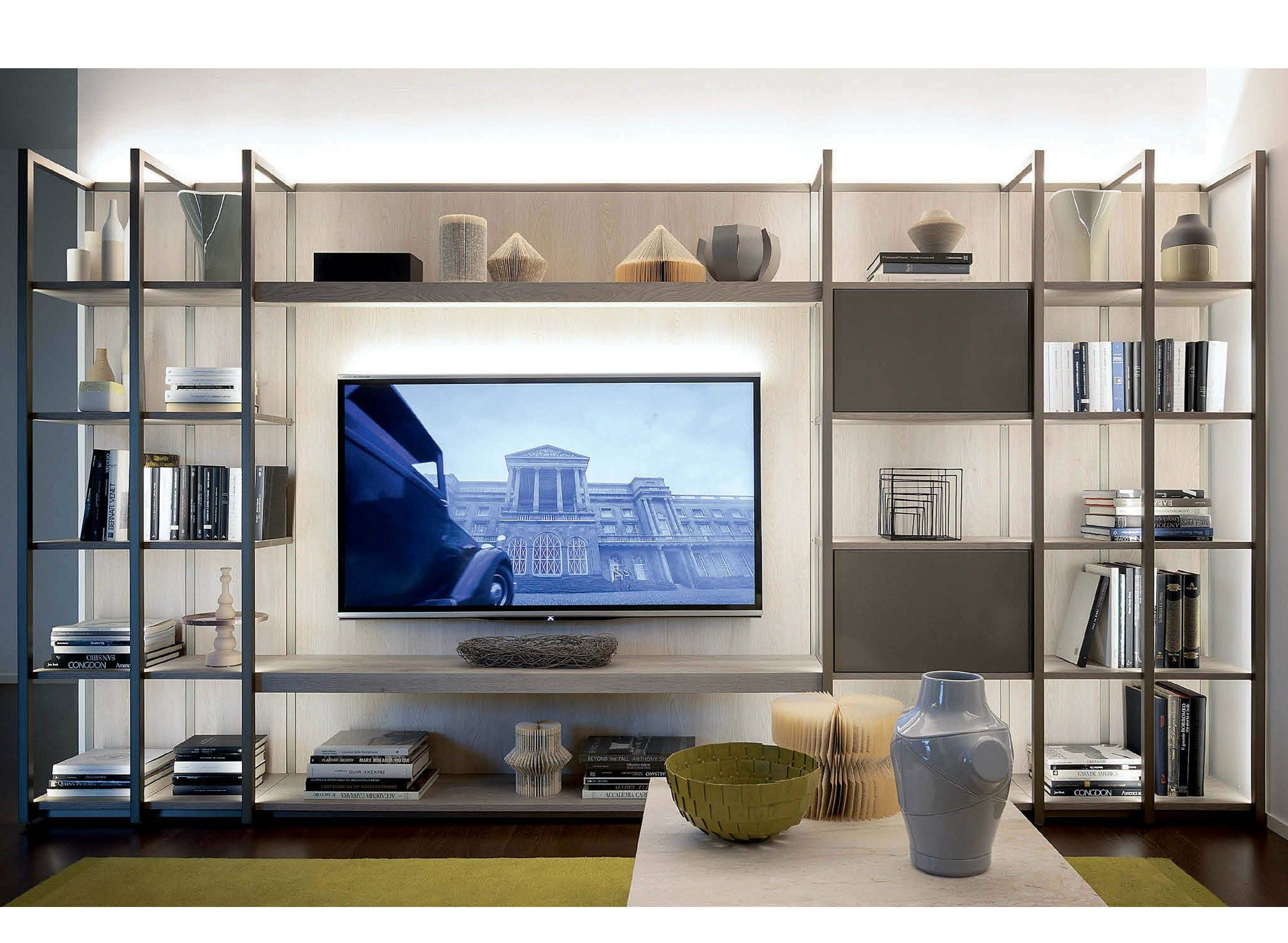 CONTINUUM Libreria con porta tv By Natevo design Matteo Nunziati