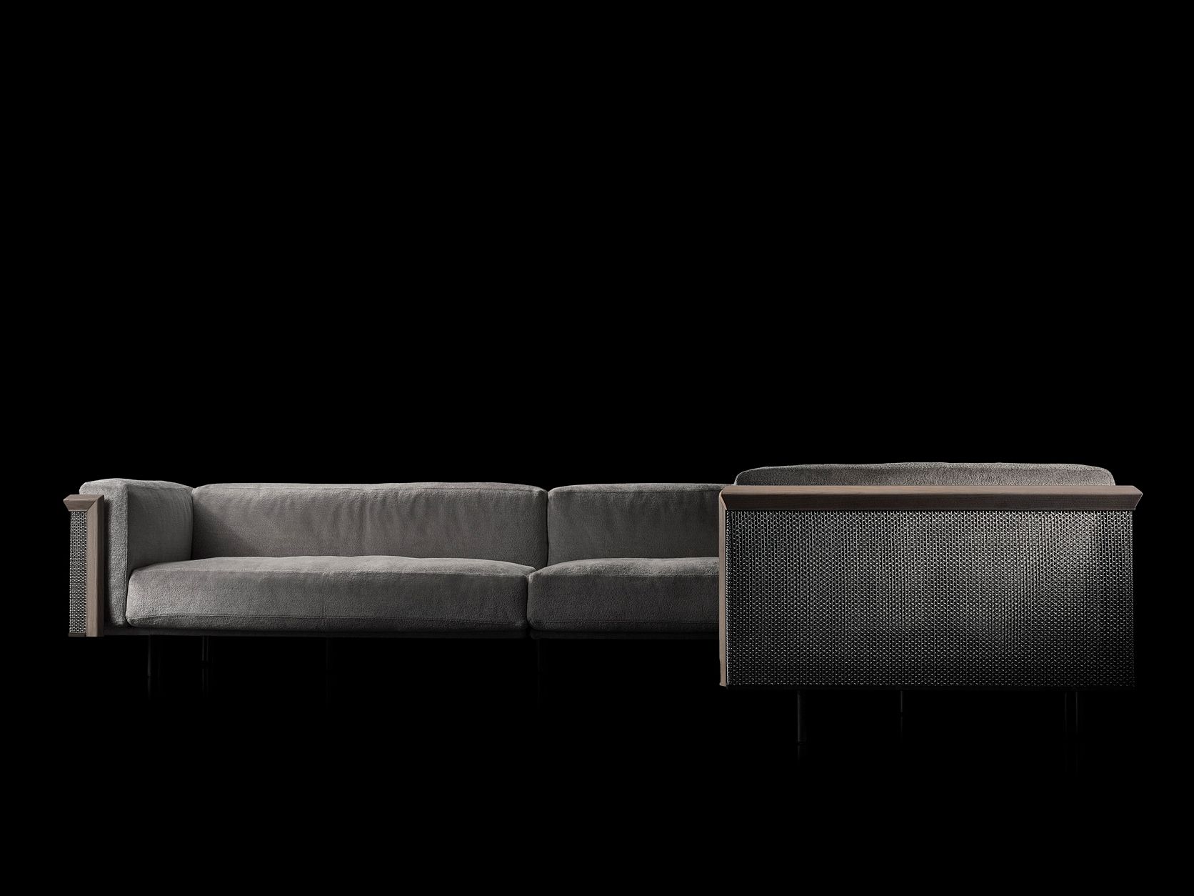RF ROCK Sectional wire mesh and fabric sofa By Henge design Massimo