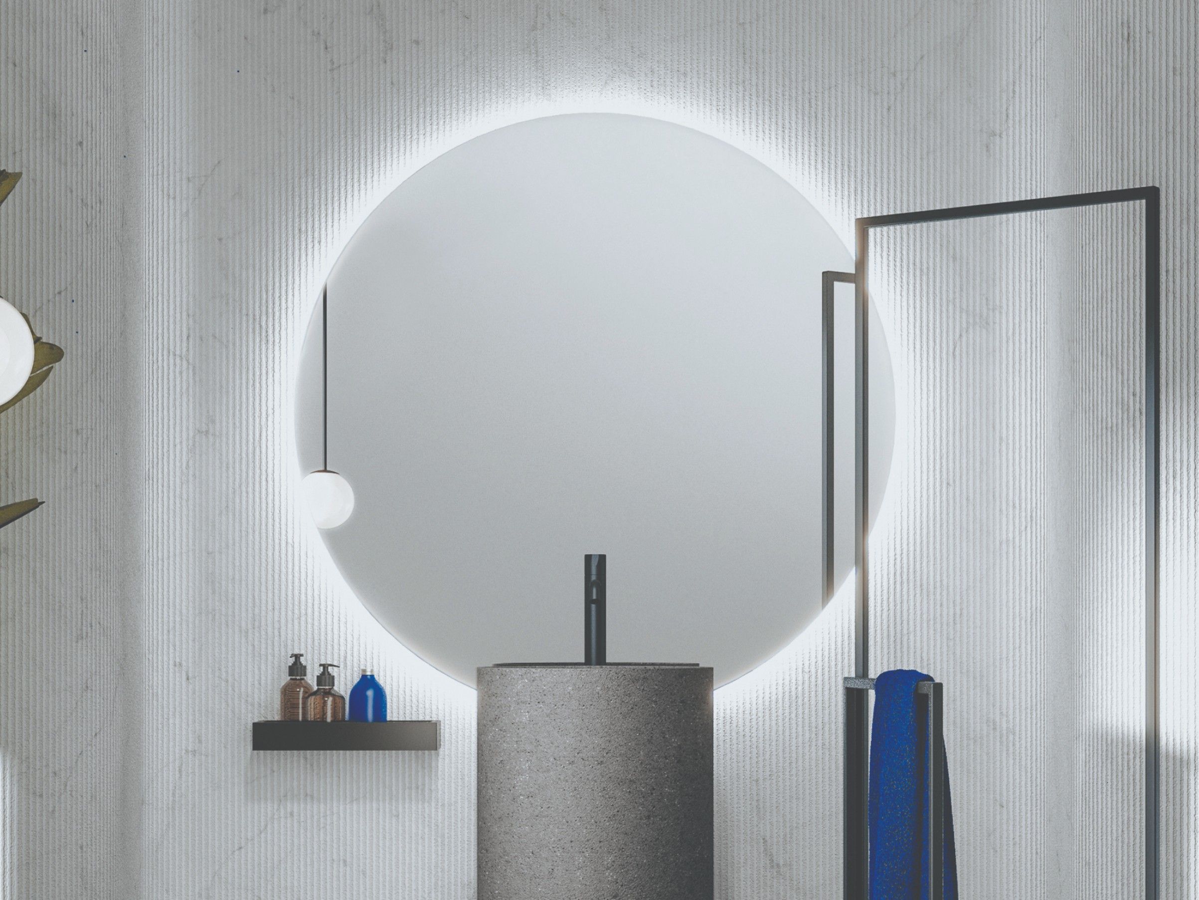 FOUNT by Mobilcrab - Specchio bagno rotondo da parete