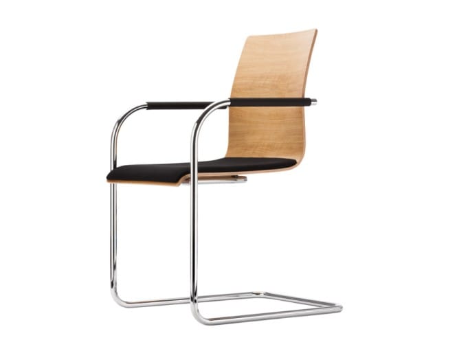 S 53 SPF by Thonet - Sedia a sbalzo con braccioli