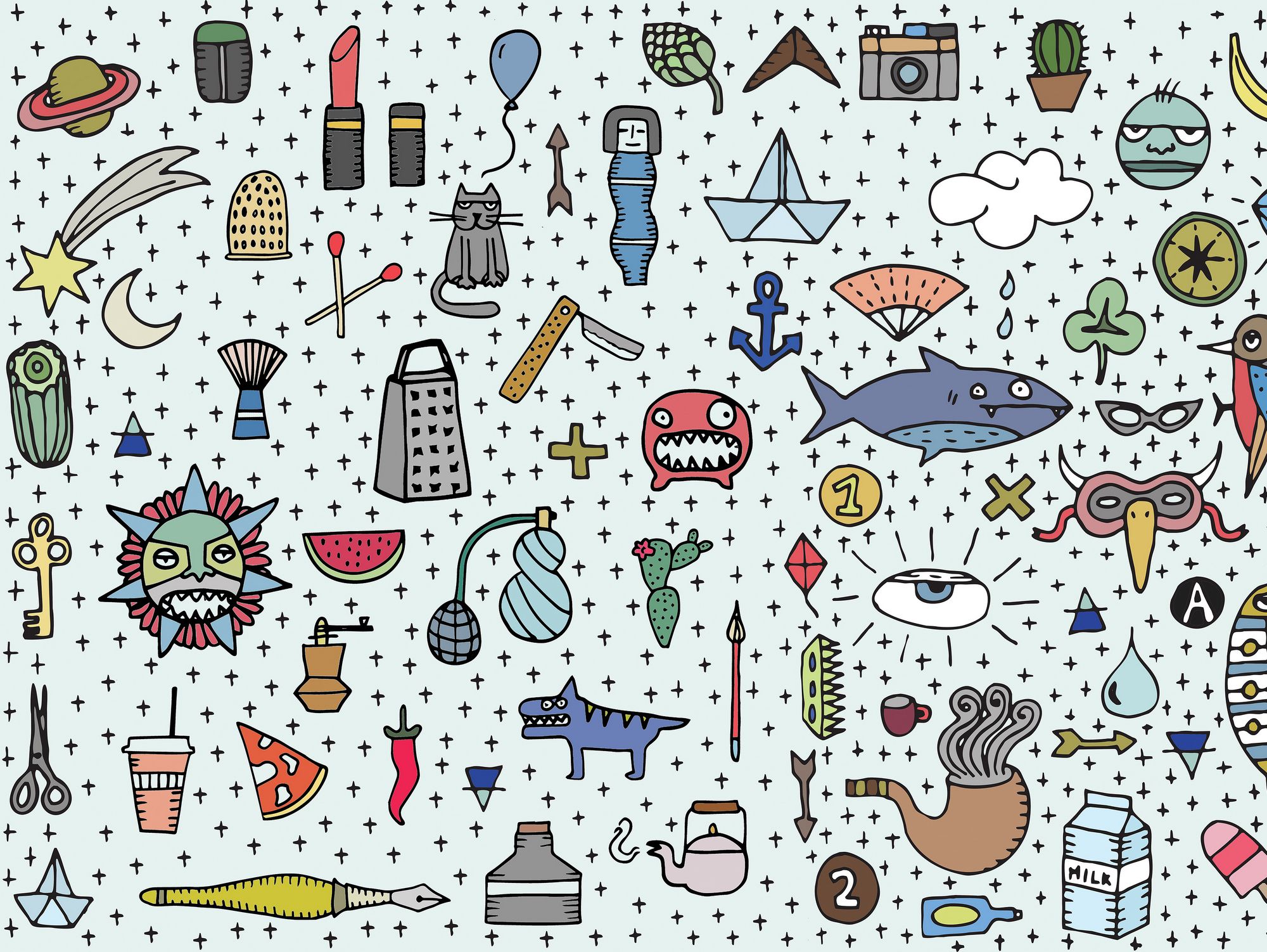 SCRIBBLES PATTERN by Texturae - Carta da parati a motivi pop art