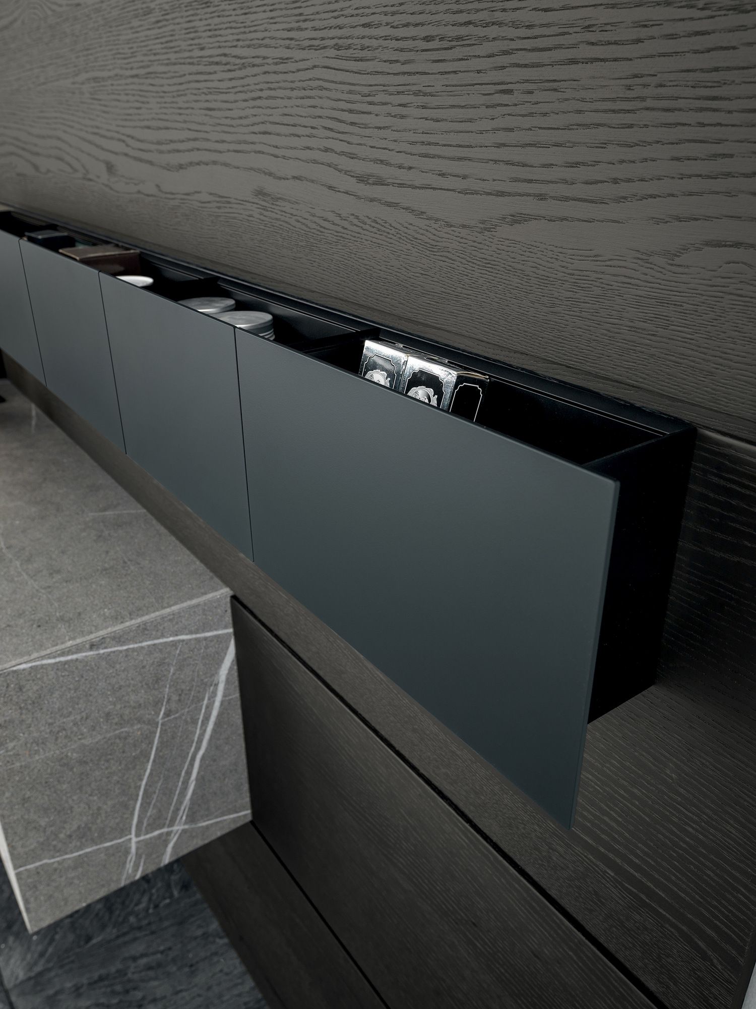 SKILL GRES by MODULNOVA - Mobile bagno in gres e rovere con specchio e illuminazione - 5