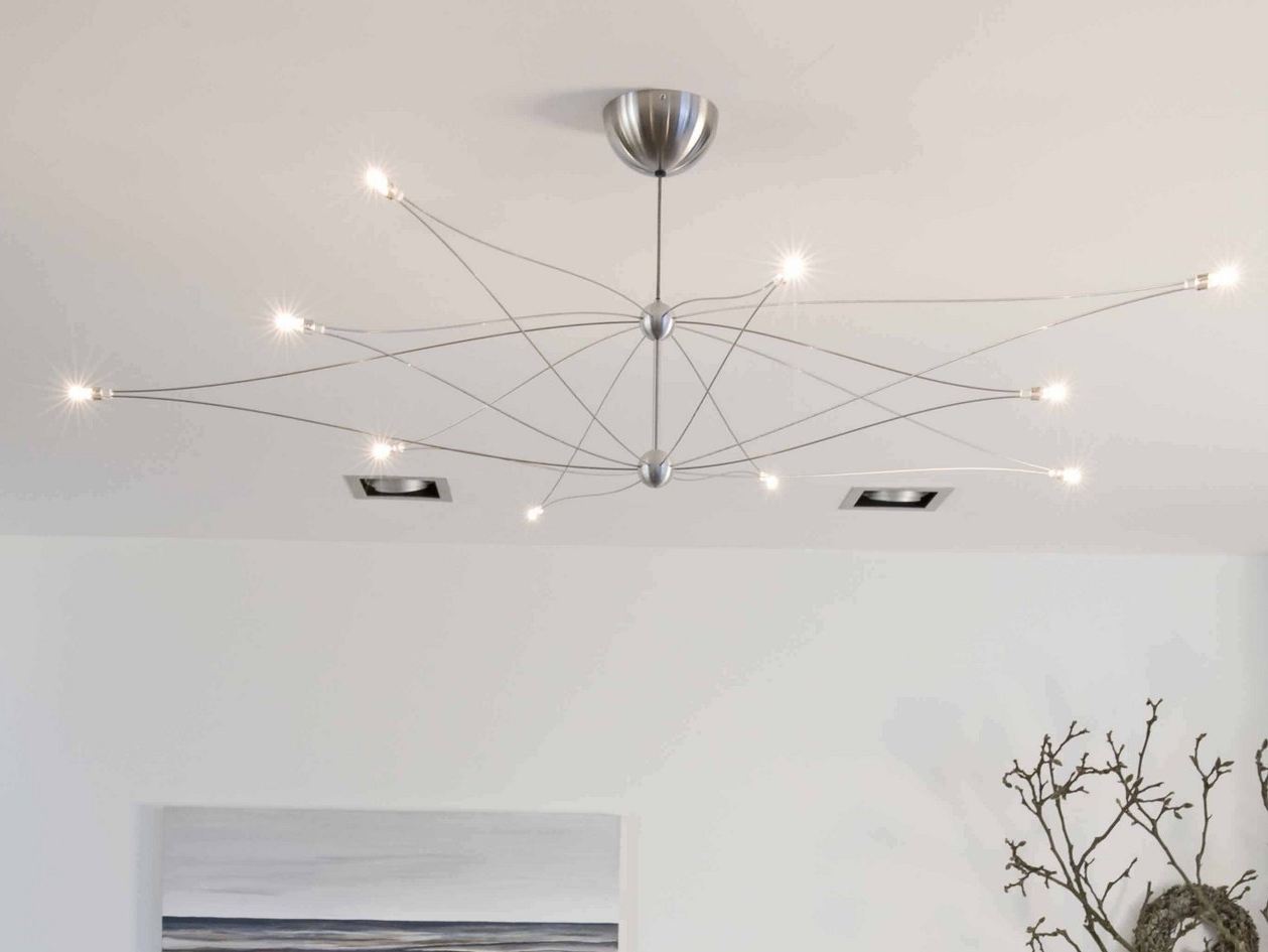 Lampadario a luce diretta e indiretta in acciaio inox SPOETNIK By ...