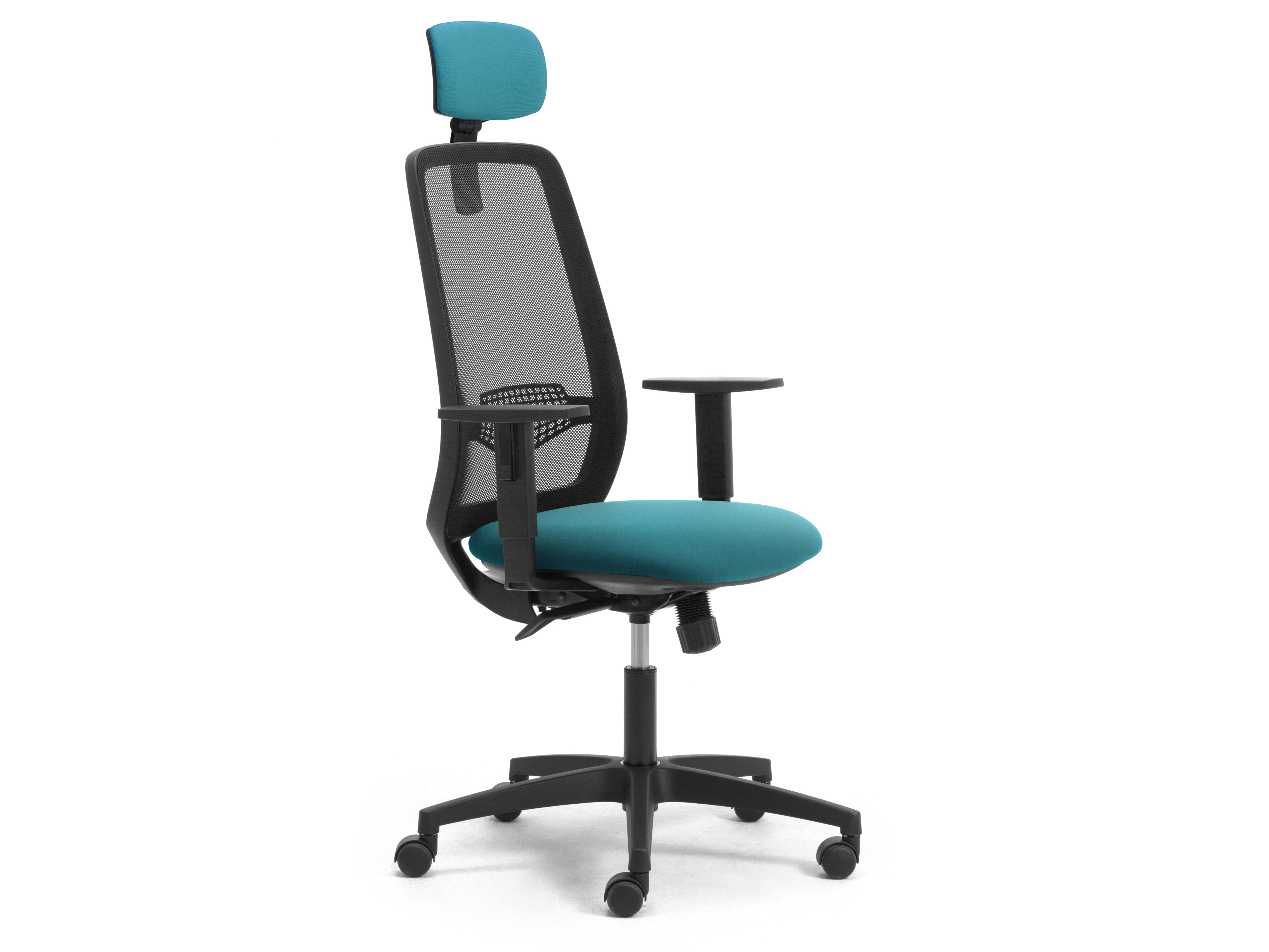 STAR Swivel fabric office chair with 5Spoke base with headrest By Leyform