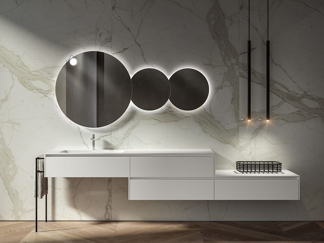 SWING 4.02 by BMT - Mobile lavabo sospeso con specchio