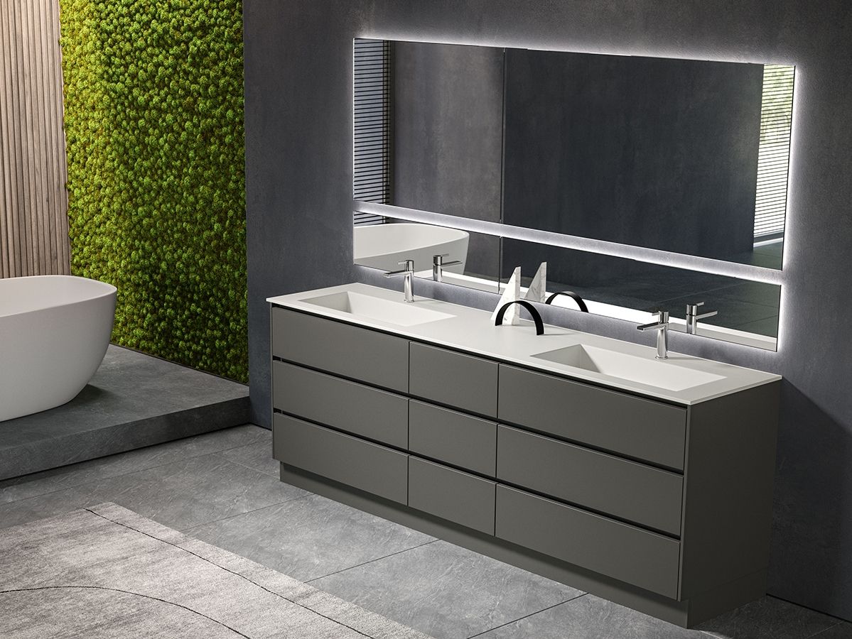 SWING 4.17 by BMT - Mobile lavabo doppio con specchio