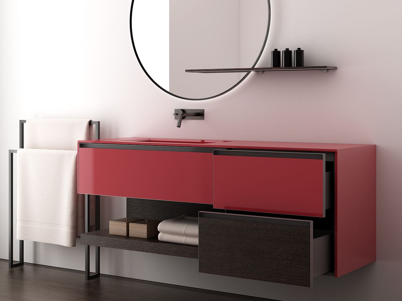 TOSCA 04 by Karol - Mobile lavabo singolo con cassetti - 3