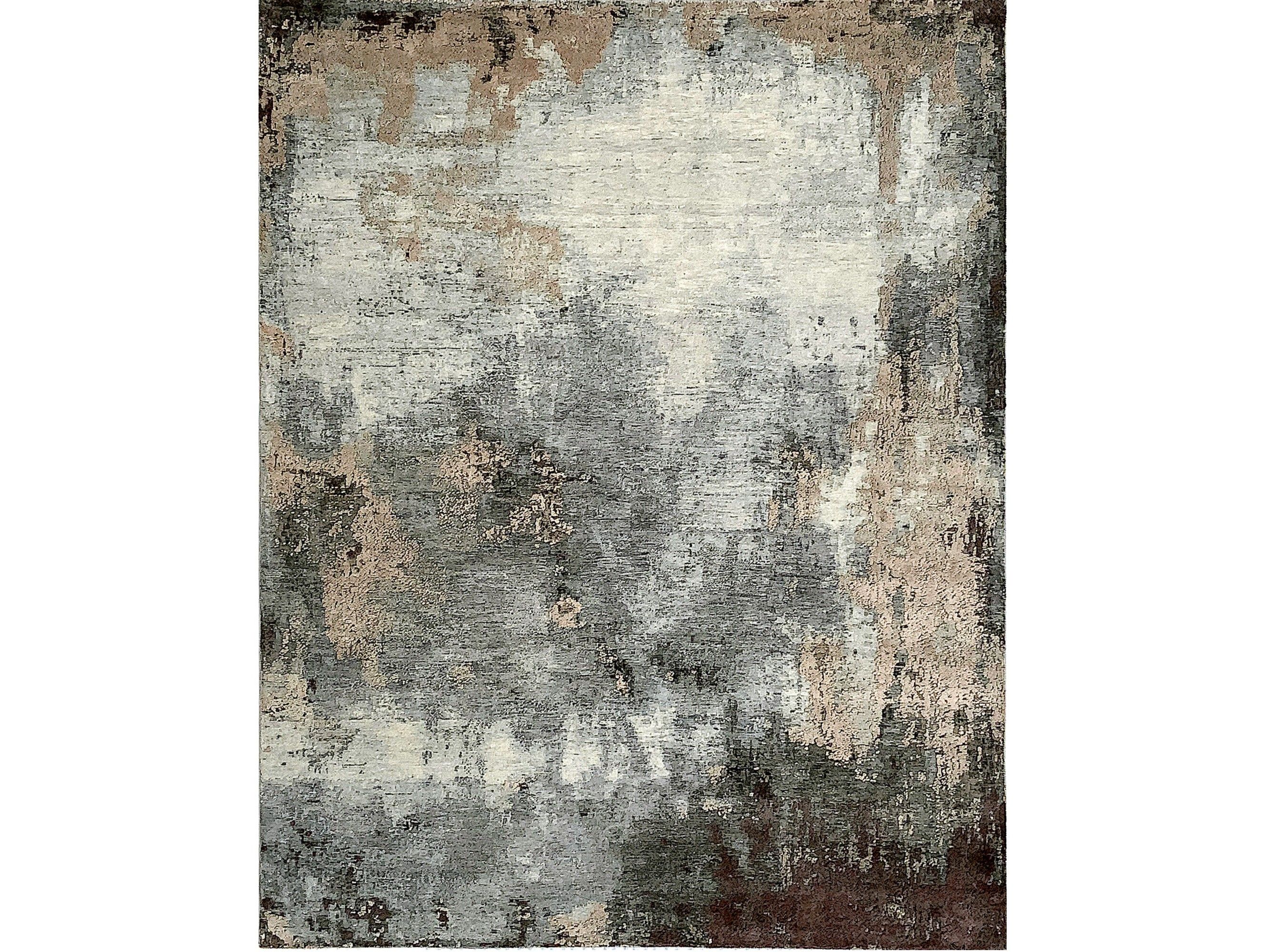 Handmade rectangular wool and silk rug TRANSITION By FLOOR_STORY