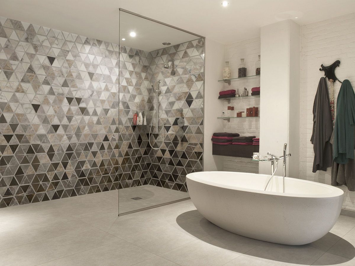 Tapete aus Vliesstoff mit Marmor-Effekt fürs Badezimmer TRIABLES