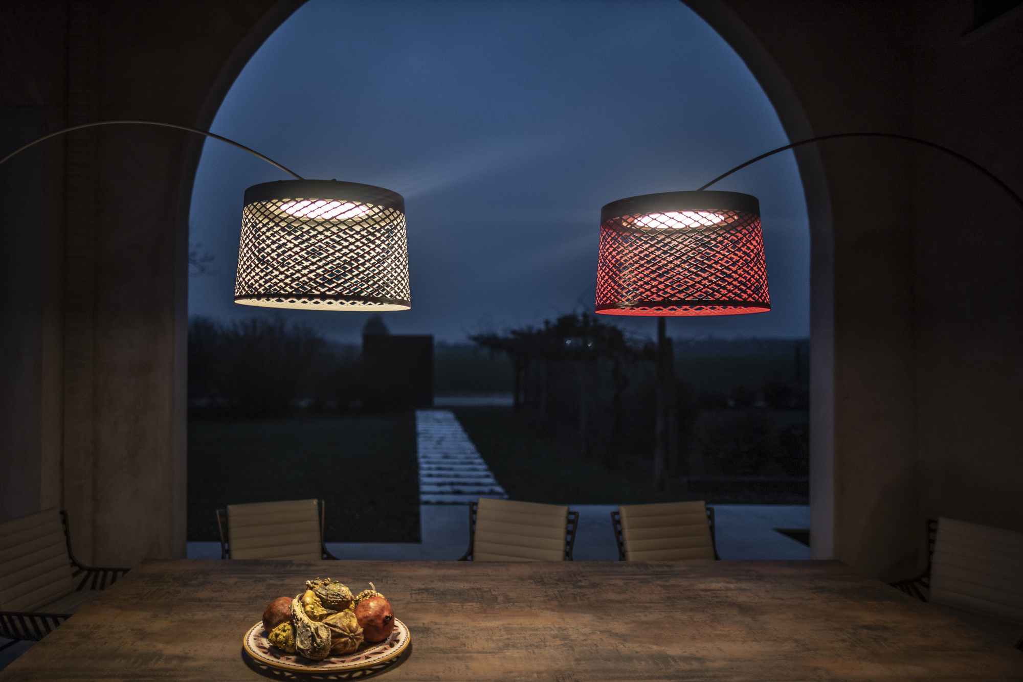 TWIGGY GRID Lampada ad arco per esterno By Foscarini | design Marc Sadler