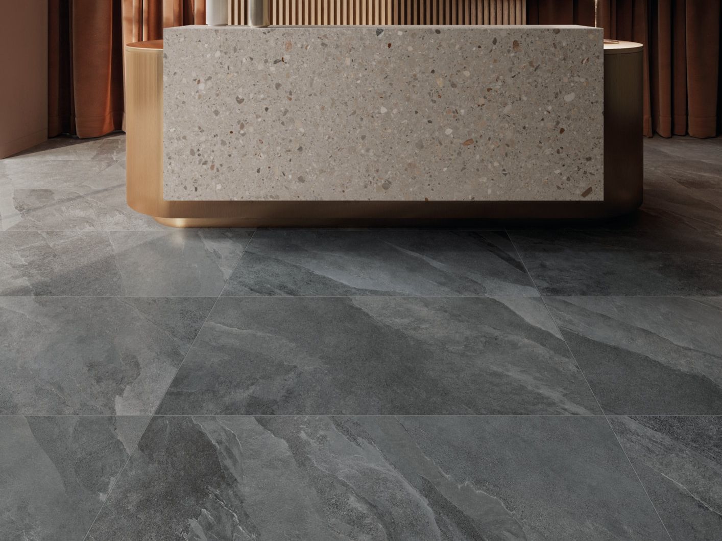 UBIK ANTHRACITE by CERAMICHE KEOPE - Pavimento in gres porcellanato effetto pietra per interni ed esterni