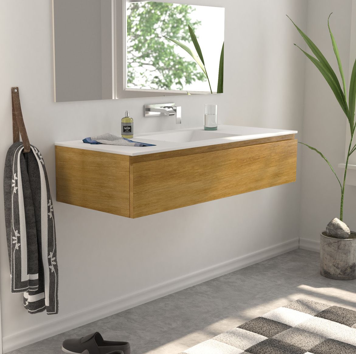 MODULO WOOD Wallmounted vanity unit Modulo Collection By RILUXA