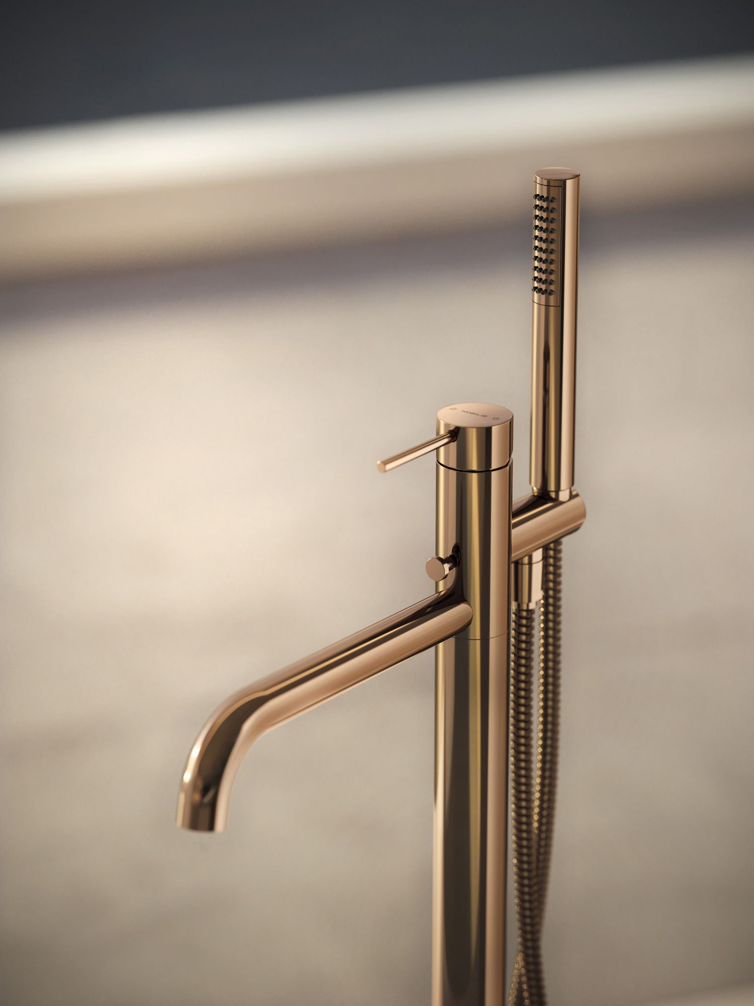 VELIS by Nobili - Miscelatore per vasca da terra monocomando con doccetta - 4