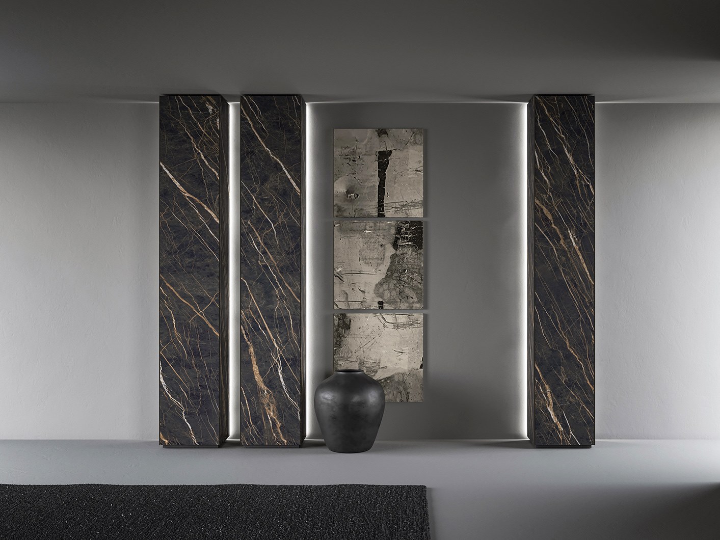 WALLOVER® COMPOSIZIONE 1 by Caccaro - Pilastro in Kera Sahara Noir