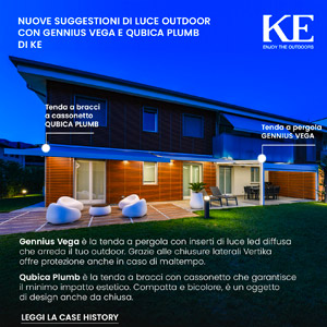 Tende a pergola e a bracci a cassonetto LED by KE: luce per il tuo outdoor