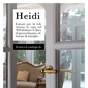 Maniglie per porte e finestre ispirate ai classici del '900: Heidi by Linea Cal�