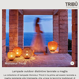 Trib�, lampade outdoor lavorate a maglia: Monsieur Tricot