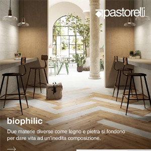 Gres effetto legno e pietra in-outdoor: Biophilic by Pastorelli