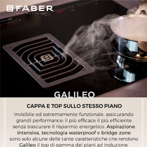 Piano cottura con cappa integrata Faber Galileo