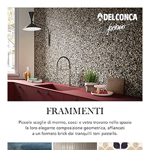 Scaglie di marmo, coccio e vetro nella stessa materia: Frammenti by Ceramica del Conca
