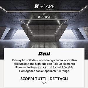 Illuminazione lineare LED con altoparlanti Rail by KScape