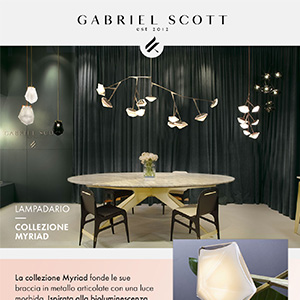 Lampade fatte a mano in vetro soffiato e metallo by Gabriel Scott