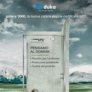Nuova cabina doccia certificata EPD gallery 3000 by Duka