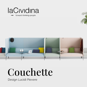 Sistema di imbottiti LaCividina Couchette: modularit� evoluta per il contract