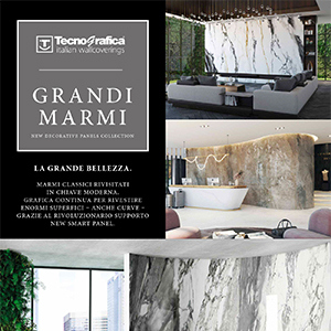 Pannelli decorativi flessibili Tecnografica per grandi superfici ispirati al marmo