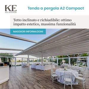 KE trasforma l'outdoor in spazi di puro comfort: tenda a pergola A2 Compact