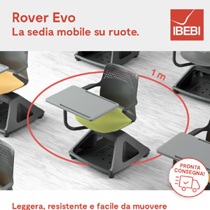 Sedia mobile su ruote per scuole, universit�, meeting e formazione