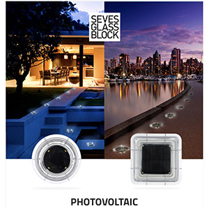 Mattoni di vetro LED fotovoltaici e pedonabili by Seves Glassblock