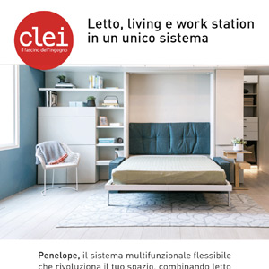 Clei: letto, living e work station in un unico sistema