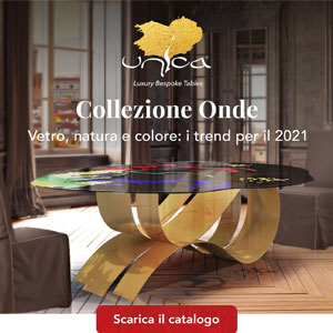 Tavoli ed elementi d'arredo in legno, vetro e acciaio e metalli prezioni by Unica