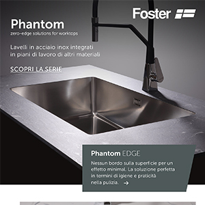 Lavelli in acciaio inox integrabili con qualsiasi superficie: Phantom Foster