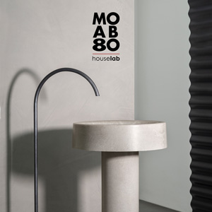 Lavabi Moab80 in vetroresina, marmo e cemento: scopri la collezione LV