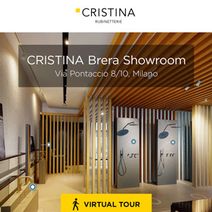 Cristina Rubinetterie: visita gli spazi in 3D e scopri i prodotti del Brera Showroom