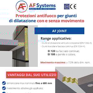Protezioni antifuoco per giunti di dilatazione: le soluzioni AF Systems marcate CE