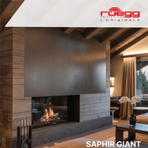 Caminetto a legna con vetro panoramico: Ruegg Saphir Giant