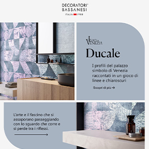 Superfici ceramiche ispirate a Venezia: Foliage e Ducale di Decoratori Bassanesi