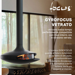 Caminetto sospeso a legna vetrato: Gyrofocus
