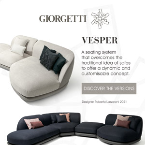 Giorgetti, nuovo divano componibile Vesper: dinamico e personalizzabile