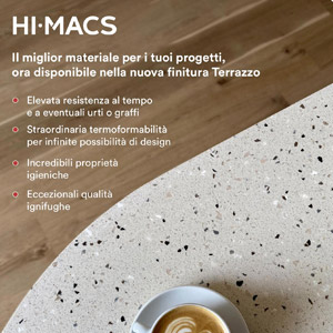 HIMACS, il Solid Surface per i tuoi progetti, ora nella finitura Terrazzo