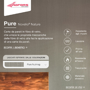 Wallcovering in fibra di vetro pronta all'uso: Nature Pure by Adfors Saint-Gobain