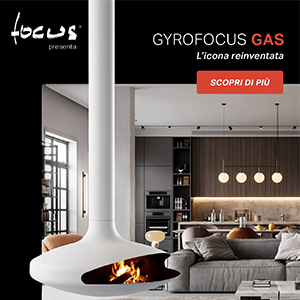 Il primo camino sospeso e girevole: Gyrofocus con tecnologia brevettata a gas