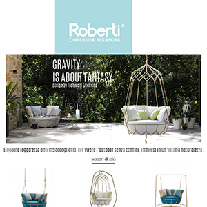 Divano-dondolo Gravity by Roberti: elegante leggerezza e forme accoglienti 