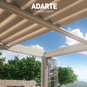 [? Catalogo] Pergola Biotermica Adarte in alluminio con copertura isolante retrattile o fissa