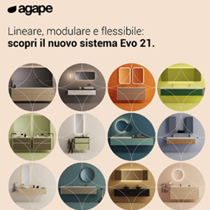 Nuovo sistema Evo 21 di Agape: lineare, modulare e flessibile